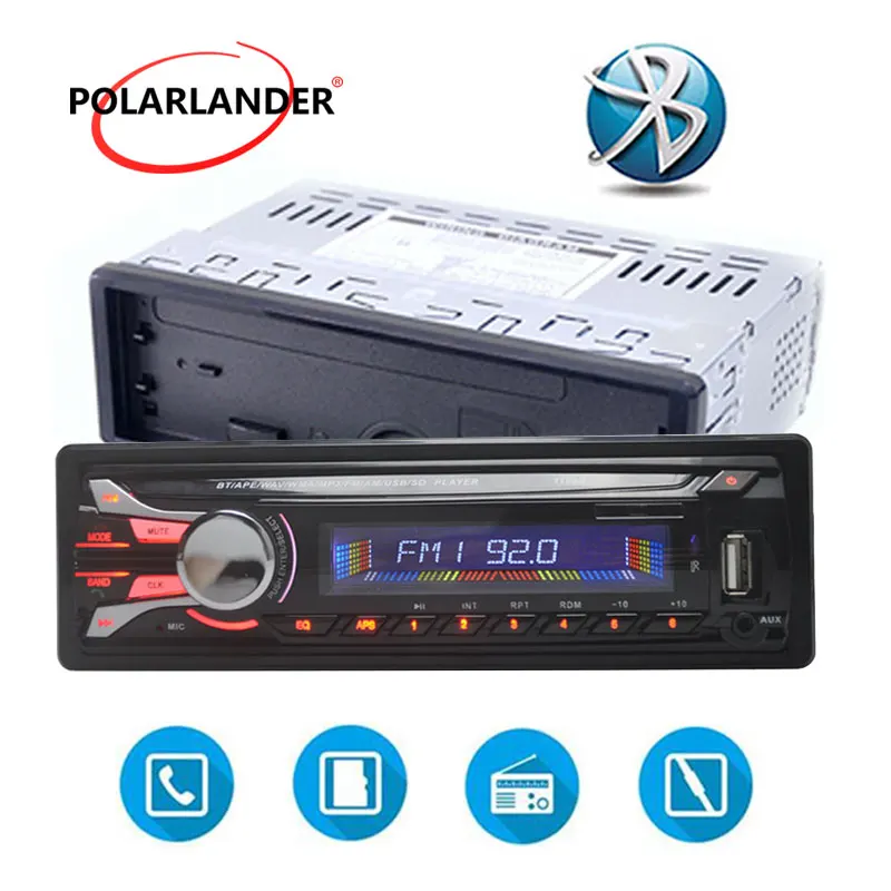 Авторадио 1 din bluetooth автомобильное радио FM USB SD AUX в MP3 плеер Съемная передняя панель