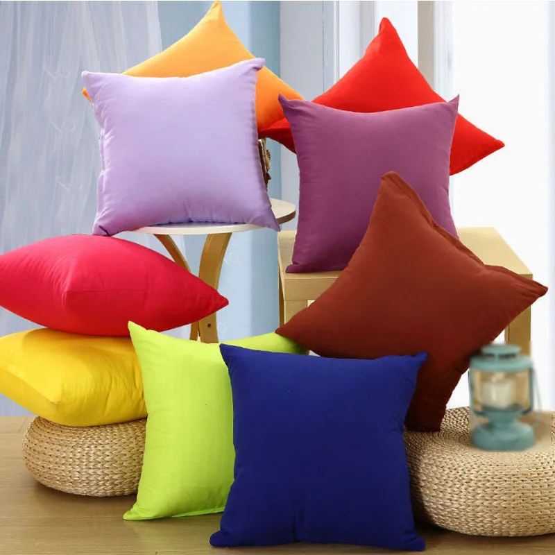 

Solid Color Cushion Cover Simple Candy Color Throw Pillow Case For Sofa Solid Home Decorative Pillowcase Car Seat Cushion Cover