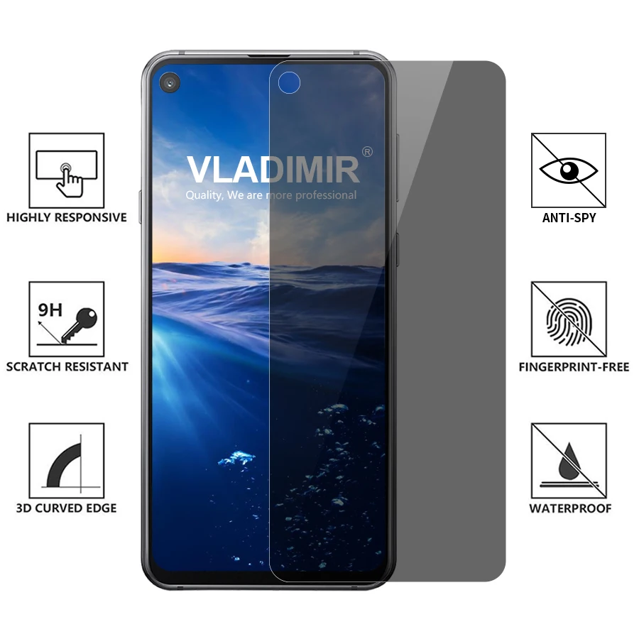 Владимир Анти шпион надежное закаленное стекло для samsung Galaxy A8s A9s A8 A9 Star Pro A7 A6 плюс