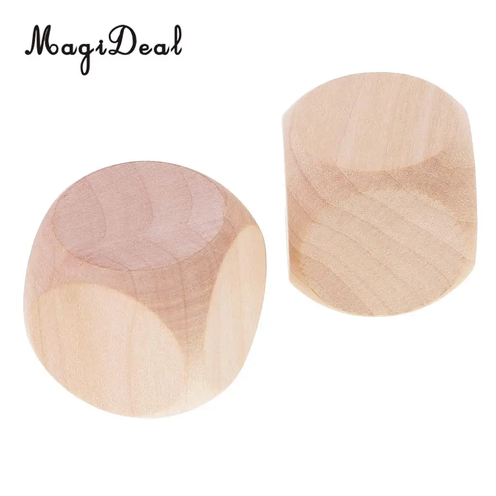 MagiDeal 10 шт./компл. 3 см деревянные кубики D6 шесть сторонних пустых DIY для D &amp TRPG MTG