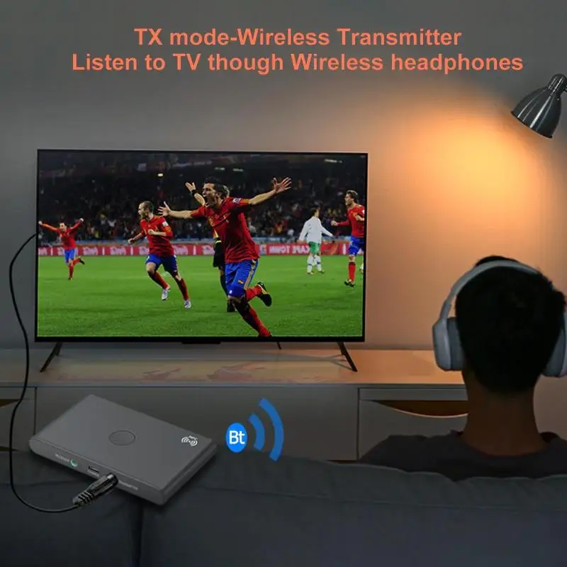TX6 Wireless 2 in 1 Stereo Transmitter Audio Adapter TV Bluetooth Receiver 4.2 low power consumption polymer 400mAh |