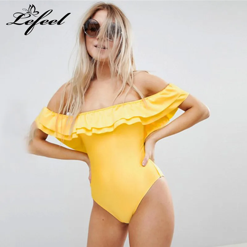 Lefeel оборки цельный купальник женский 2019 бикини новый сексуальный набор с для