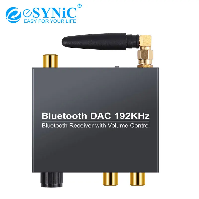 ESYNiC 192 кГц 5 0 Bluetooth DAC конвертер с USB мощность + беспроводной приемник кабель