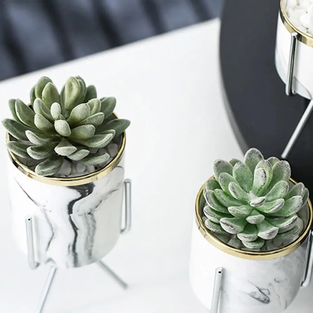 Potted Plant Ceramic Flower Stand Kit Water Planting Vase Nordic Style Ceramics Succulent Flowerpot Iron | Дом и сад