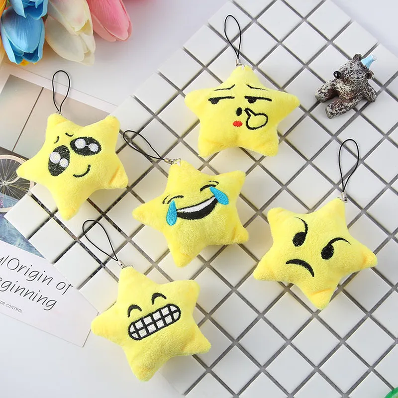 1 шт. маленькая звезда Kawaii Плюшевые брелоки Милый Emoji наполнение мягкий хлопок