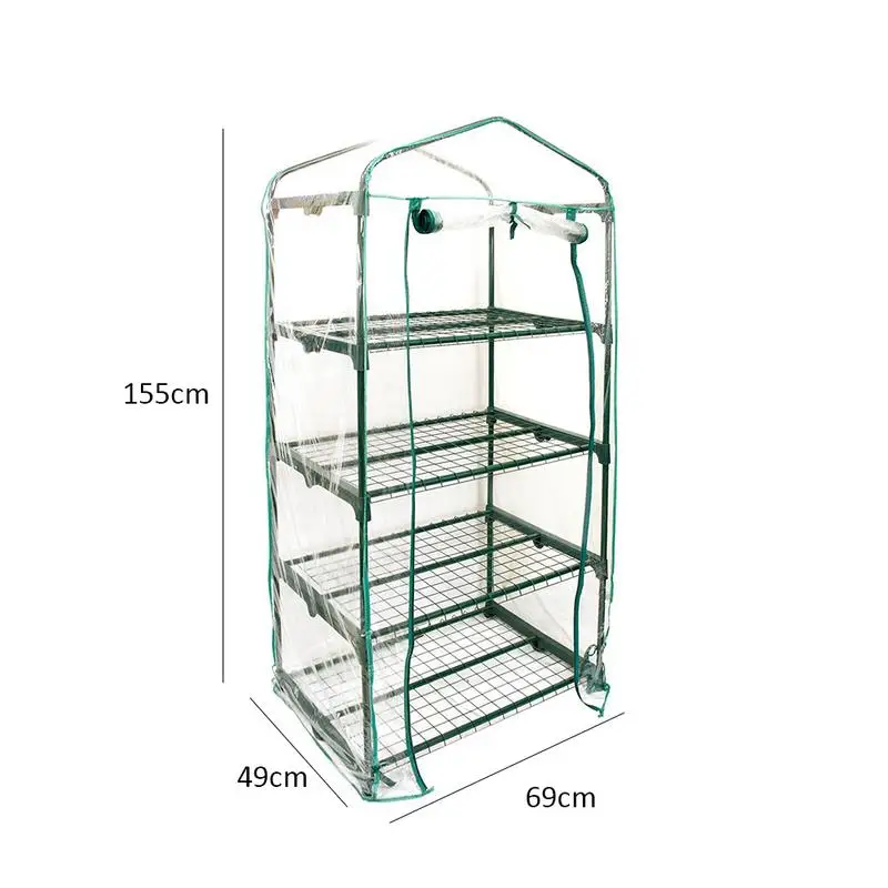 

Mini Greenhouse Cover Outdoor Garden PVC Plant Growbag Cover Warm Waterproof Flower Growhouse Household Shed (without Iron Stand