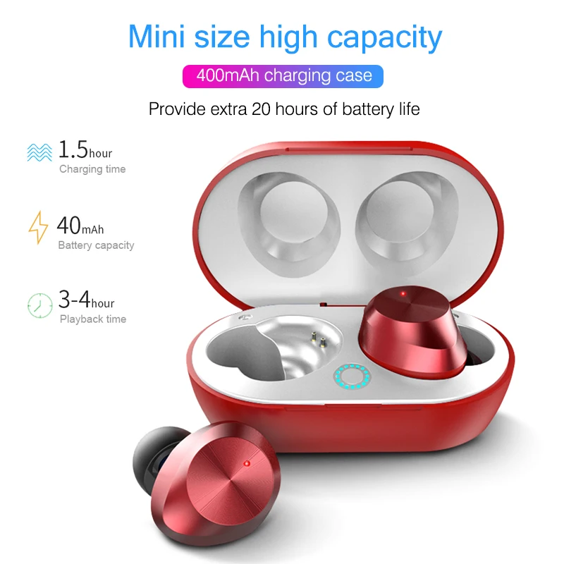 Bluetooth наушники tws V5.0 с сенсорным управлением беспроводные + зарядная коробка Hi Fi