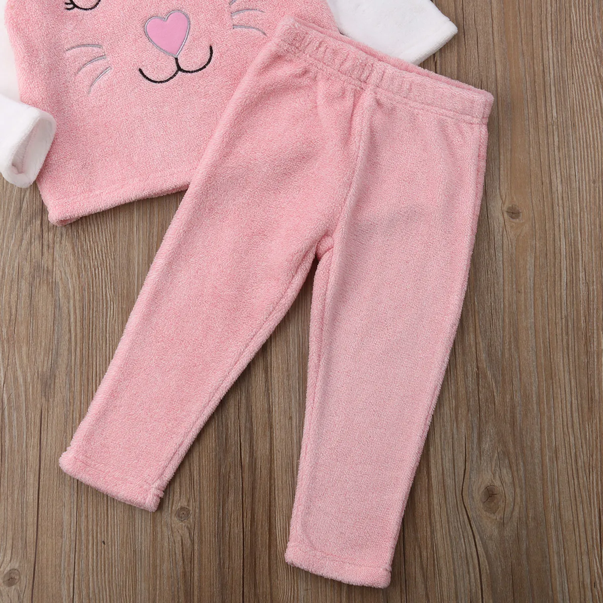 Baby Warm Soft Pajamas Clothes Sets Toddler Babies Girls Cartoon Top Pants Warming Outfits Sleepwear Homewear 0-3T | Детская одежда и