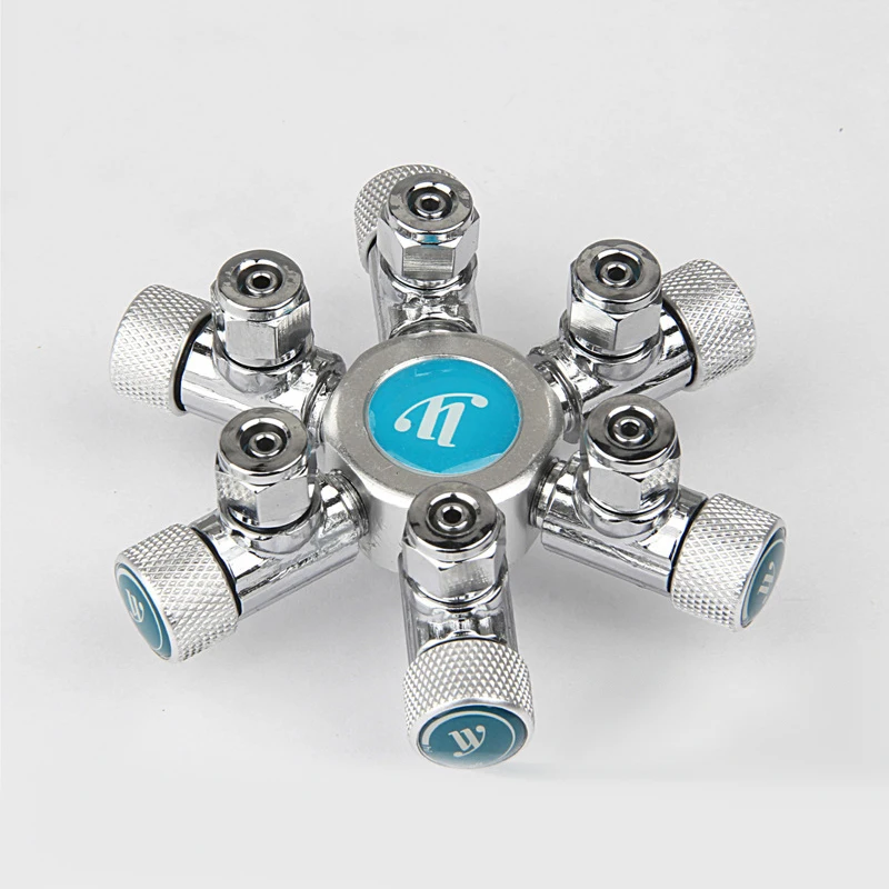 Аквариум 6 способ дистрибьютор СО2 разветвитель игольчатый клапан счетчик