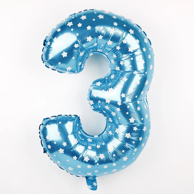 

Large 32inch 1PC pure pink blue number 0-9 foil balloons gold silver digital helium balls birthday party decor Wedding supplies