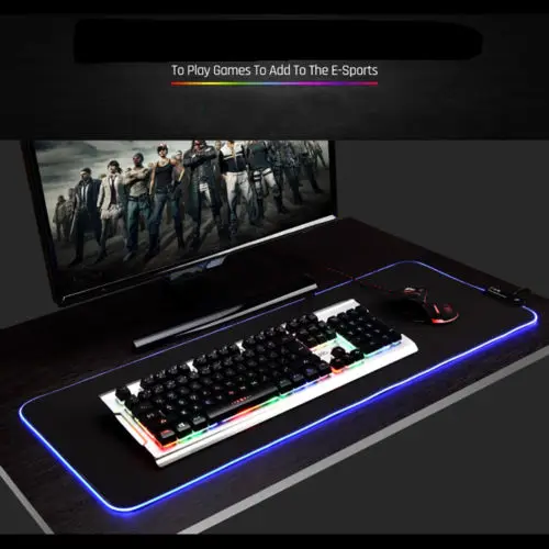 Большой разноцветный игровой коврик для мыши с RGB-подсветкой 300*250 мм ПК и ноутбука