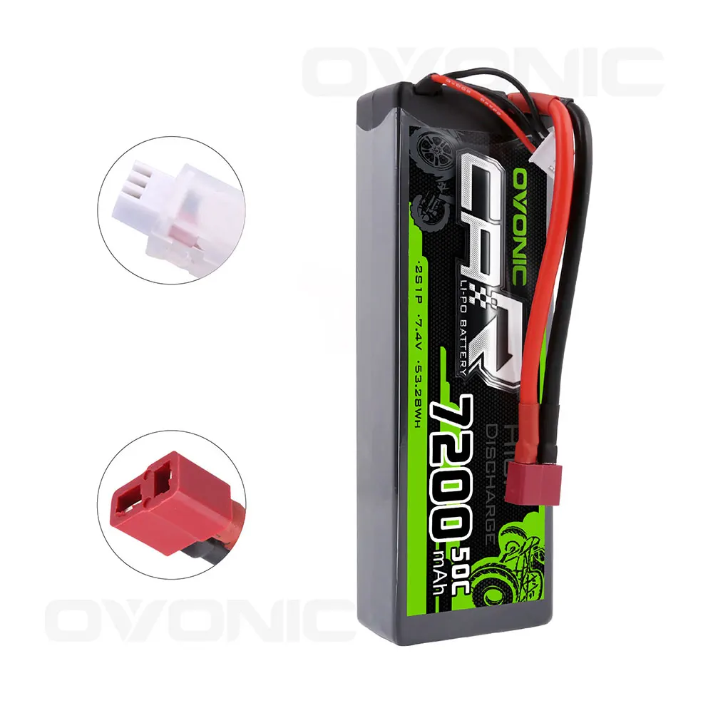 Комплект батарей OVONIC 7200 мАч Lipo 2S 7 4 В Жесткий Чехол Deans Power для гонки Redcat 1/8 размер