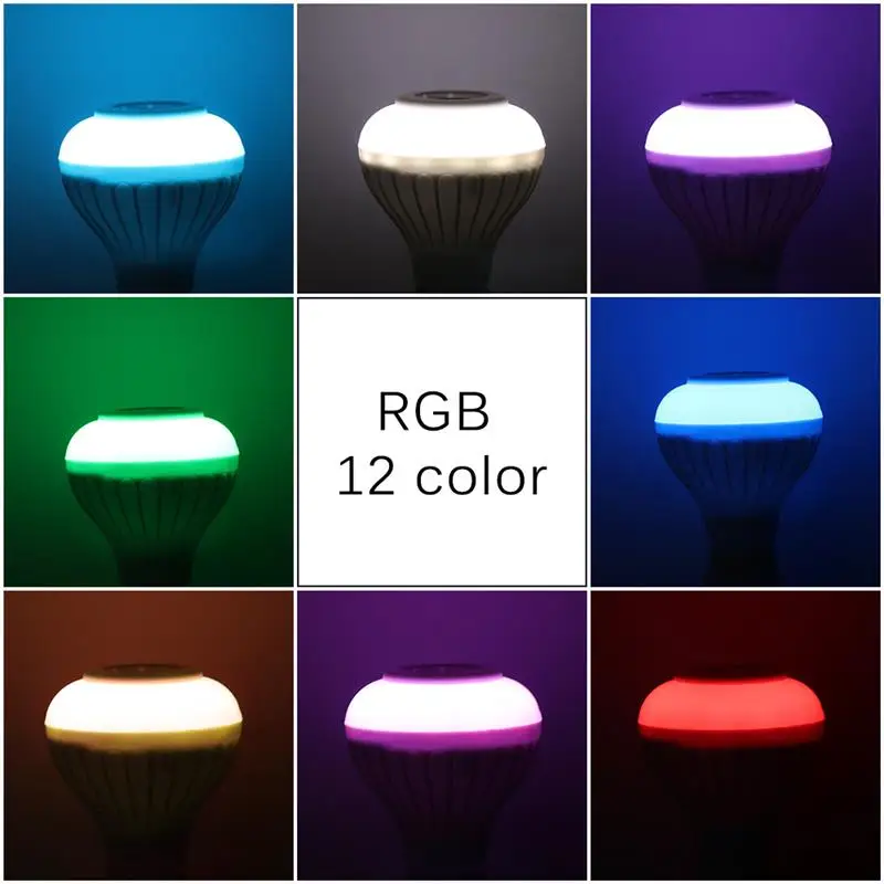 Bluetooth Колонка E27 Беспроводная со светодиодной лампой 12 RGB лампами|Эффект