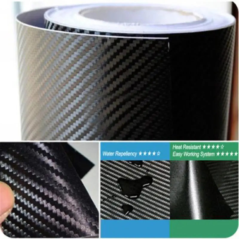 1.5Mx60CM DIY Carbon Sheet Fiber Car Body Film Auto Wrap Roll Sticker Black for Decoration Accessories карбон листовой лист| |