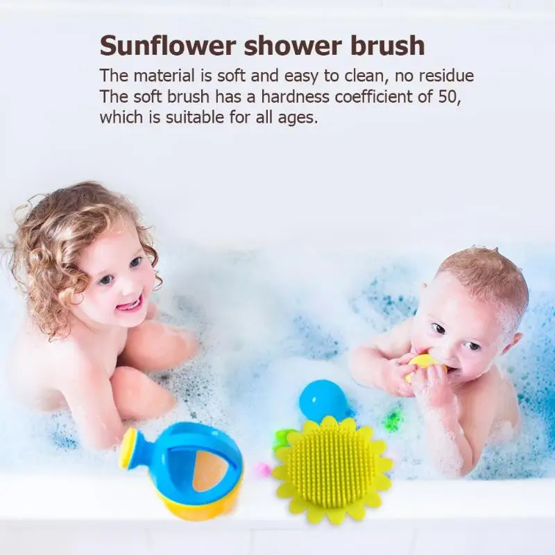 Детские щетки для ванной в форме подсолнуха силиконовая подушка мытья душа уход за массажем мягкая щетка
