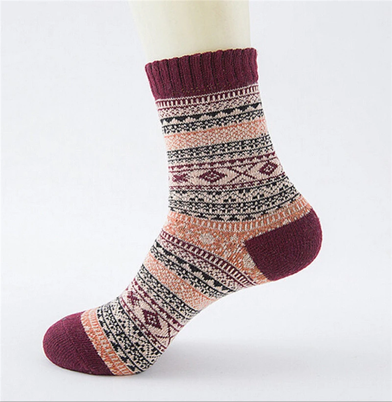 Зимние толстые теплые шерстяные носки в полоску Повседневные Носки Calcetines Hombre