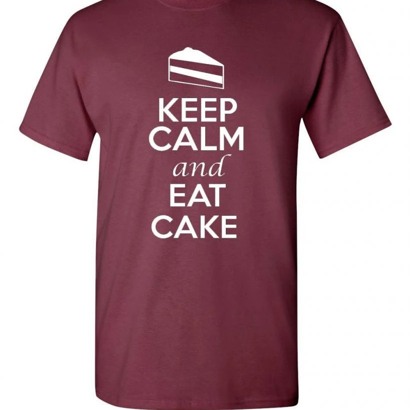 Keep Calm and Eat Cake Adult Novelty T-Shirt Tee |