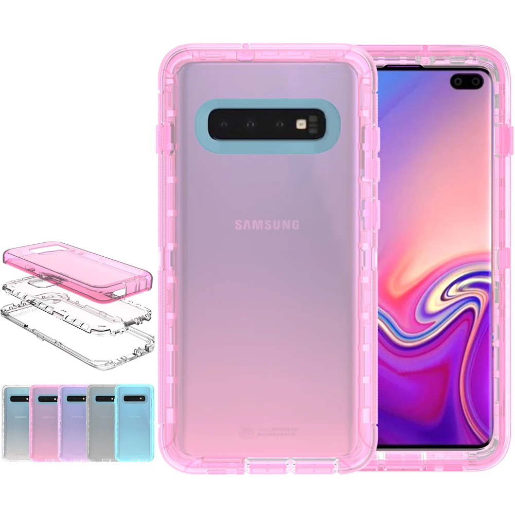 For Samsung Galaxy S10 Plus Hybrid 3in1 Hard PC+Soft Silicon Armor Shockproof Translucent Phone Case Note 8 |