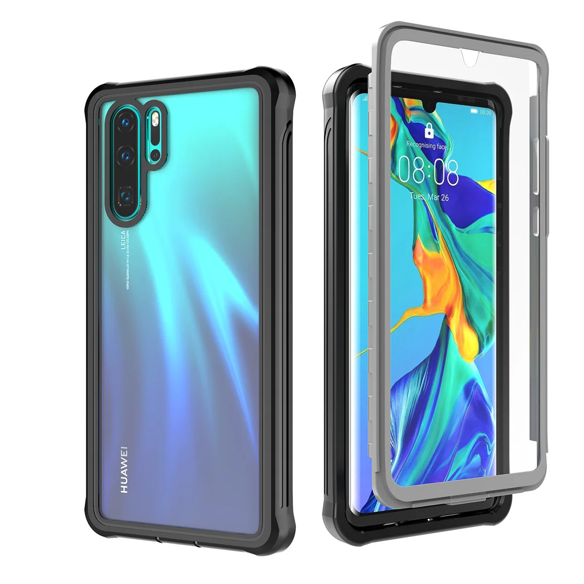 For Huawei P30 Pro Case Life Waterproof 360 Degree Protection Shockproof Phone Cover P30Pro Transparent |