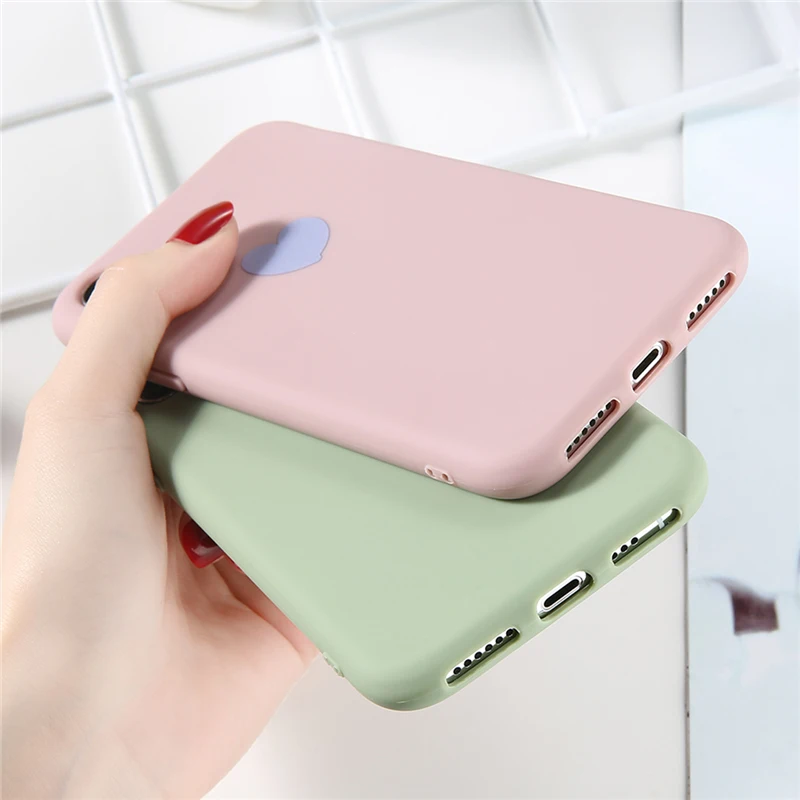 Lovebay Phone Case For iPhone 6 6s 7 8 Plus X XR XS Max Cartoon Love Heart Candy Colors Soft TPU Silicon |