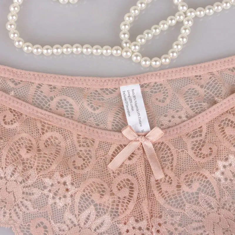 Женские Кружевные Трусы стринги 1 шт. хлопковое Прозрачное нижнее белье с