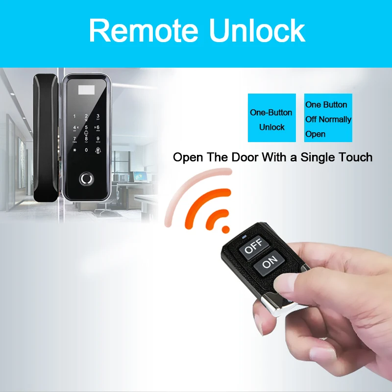 Digital Door Lock Glass Electric With Touch Fingerprint Keypad Smart Card Remote Control Office Home electronic | Безопасность и
