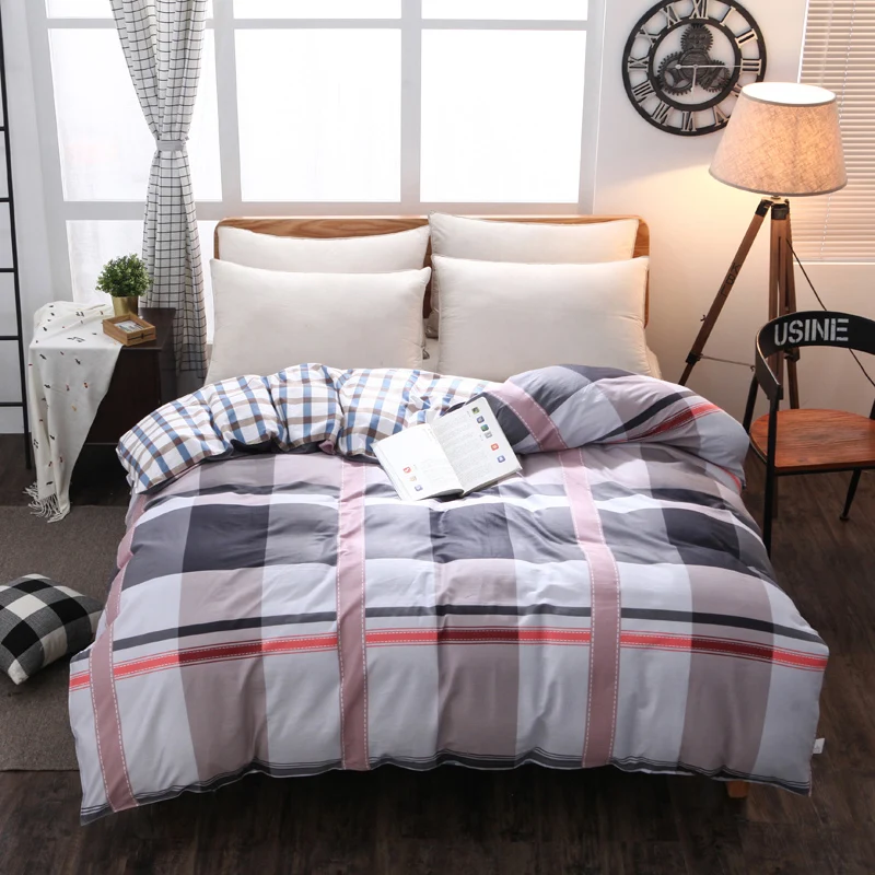 

Cotton Duvet Cover Solid Color Reactive Printing Comforter Cover Twin Full Queen King Size Free shipping