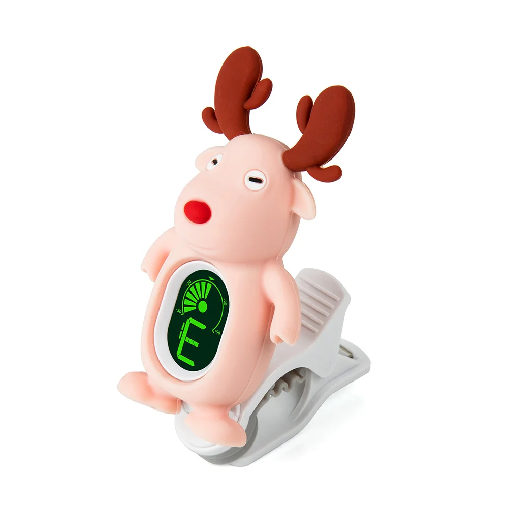 Acoustic Guitar Tuner Cute Cartoon High Quality Clip-On LCD Display for Chromatic Bass Ukulele Accessories | Спорт и развлечения