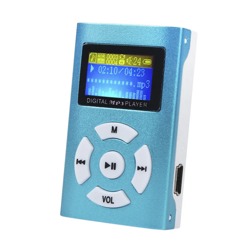 Модный USB мини MP3 плеер ЖК-экран Поддержка 32 ГБ Micro SD TF карта Slick стильный дизайн