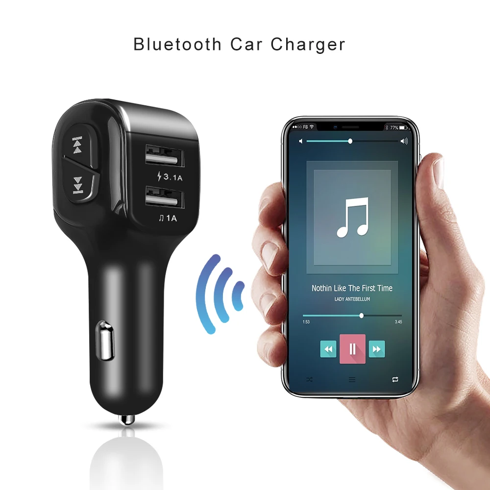 USB AUX Bluetooth 5 0 Handsfree car kit 4.1A Max 3.1A Быстрая зарядка Dual Phone Charger fm передатчик