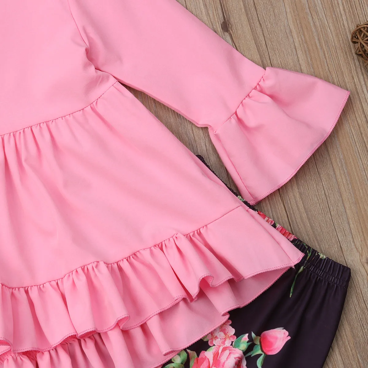 Комплект одежды принцессы из 2 предметов для маленьких девочек розовое платье с