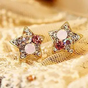 

Korean Popular Hollow Out Five-pointed Star Flower Nail Earring Gold Earrings For Women Christmas Party Jewelry