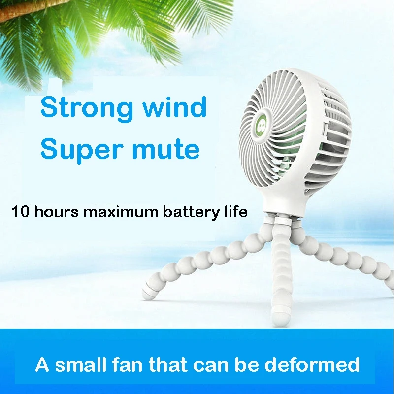 Windable ручной вентилятор с перезаряжаемой батареей 3 скорости мини Usb немой для