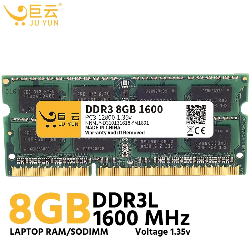 Оперативная память Ju Yun DDR3L 8 Гб 1600 МГц ОЗУ для ноутбука 1066 1333 совместим с ноутбуком