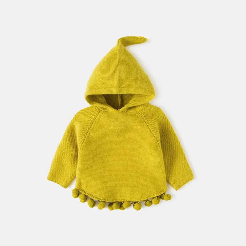Autumn Winter Warm Soft Children's Sweaters Pullover 2018 Hooded Toddler Girls Knitted Sweater Casual Baby Little | Детская одежда