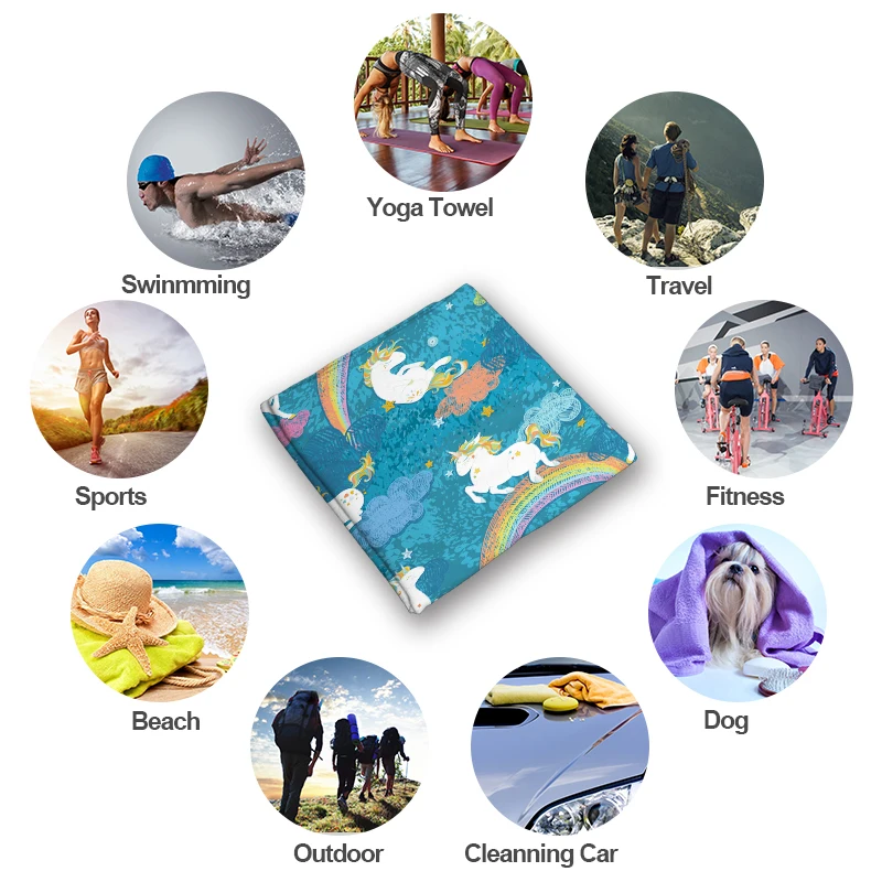 Microfine Microfiber Animal Unicorn Bath Towel Quickdrying Magic Baby Boy Blanket Soft Comfortable Beach Travel for Adults | Дом и сад