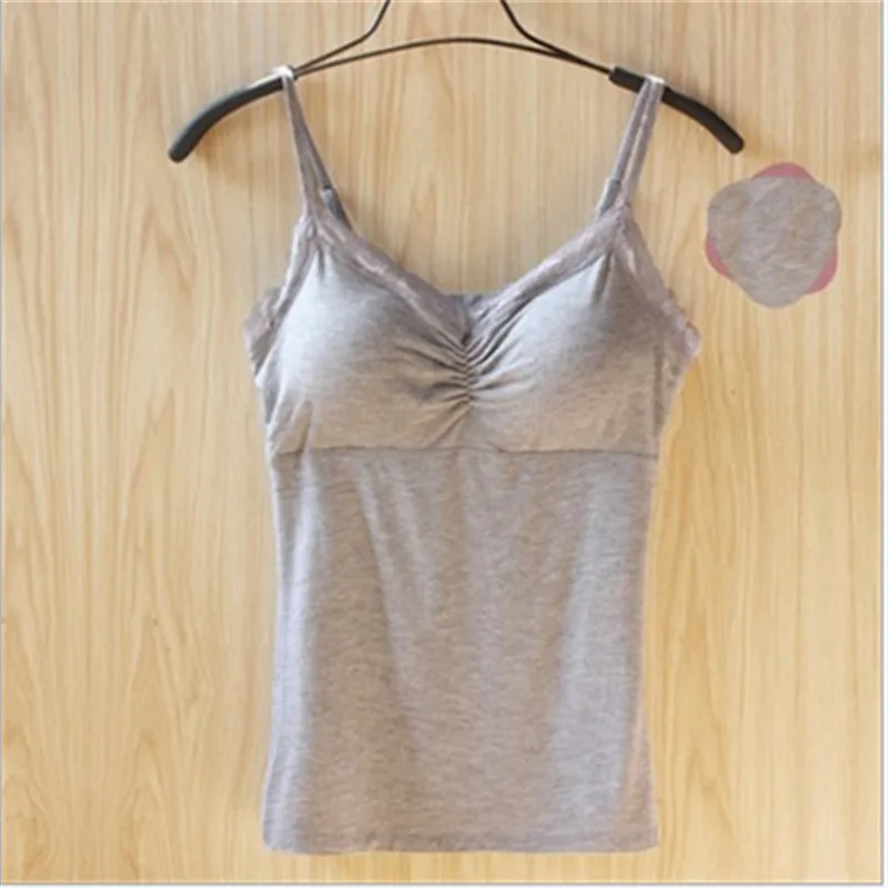 Women Soft Lace Padded Camisole Womens Bras Seamless Bra Solid Tank Top Straps Sleepwear Nightwear Pajamas | Женская одежда