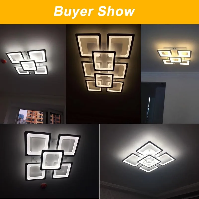 

Surface mount ceiling lights for living room bedroom study room plafonnier lamp Acrylic Rectangle shape lamparas de techo