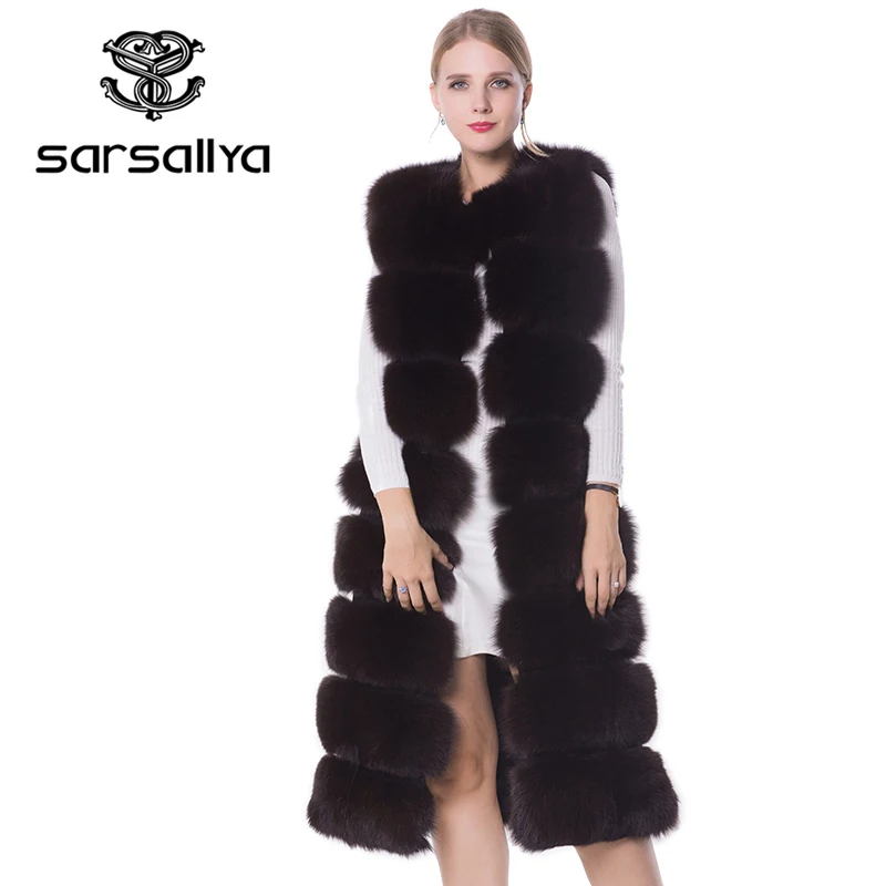 SARSALLYA натуральный мех долго жилет лисий чернобурки меховой кролика разнообразие