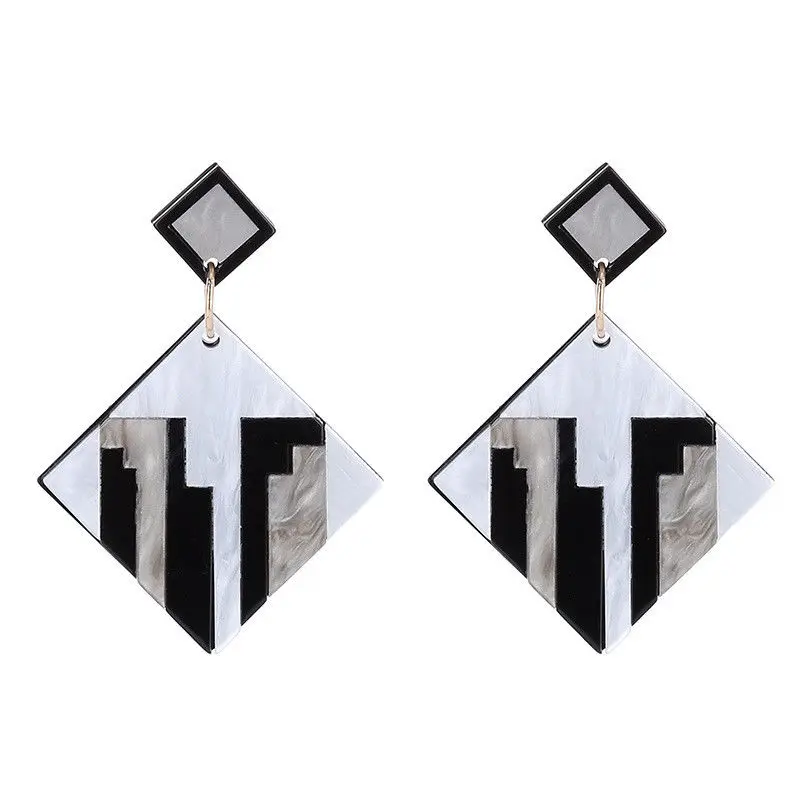 Women Geometry Alloy Acetic Acid Board Earring Drop Dangle Eardrop Statement Wedding Birthday Gift Earrings Jewelry | Украшения и