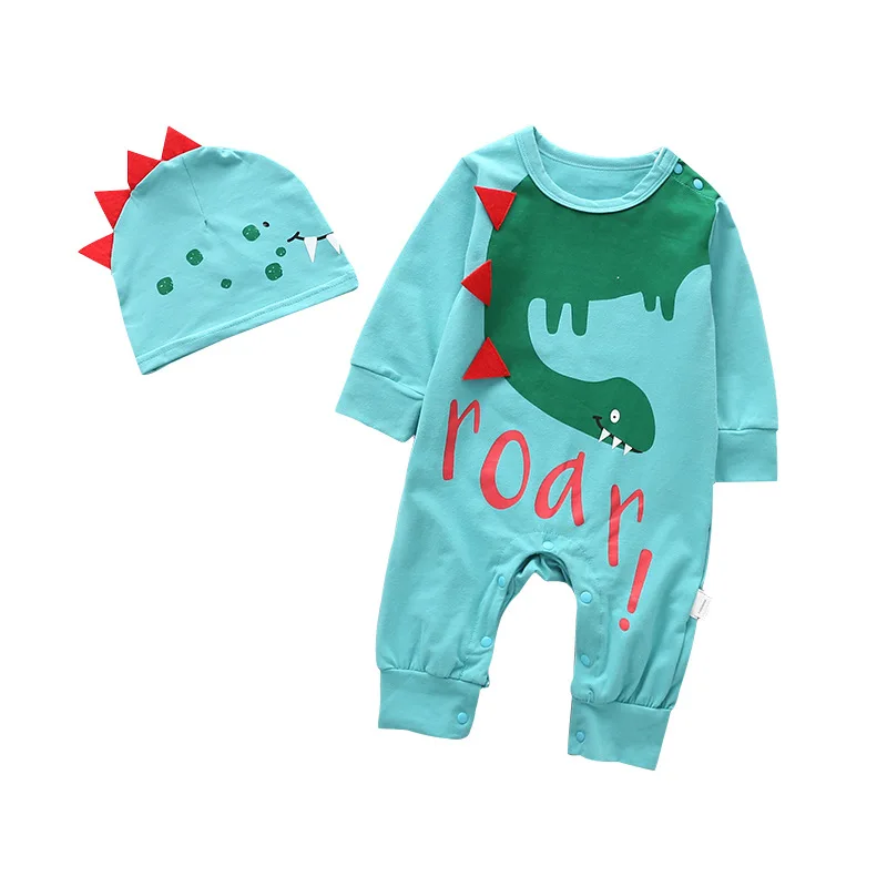 Dinasour Roar детские комбинезоны милые животные лиса Зебра принт новорожденный
