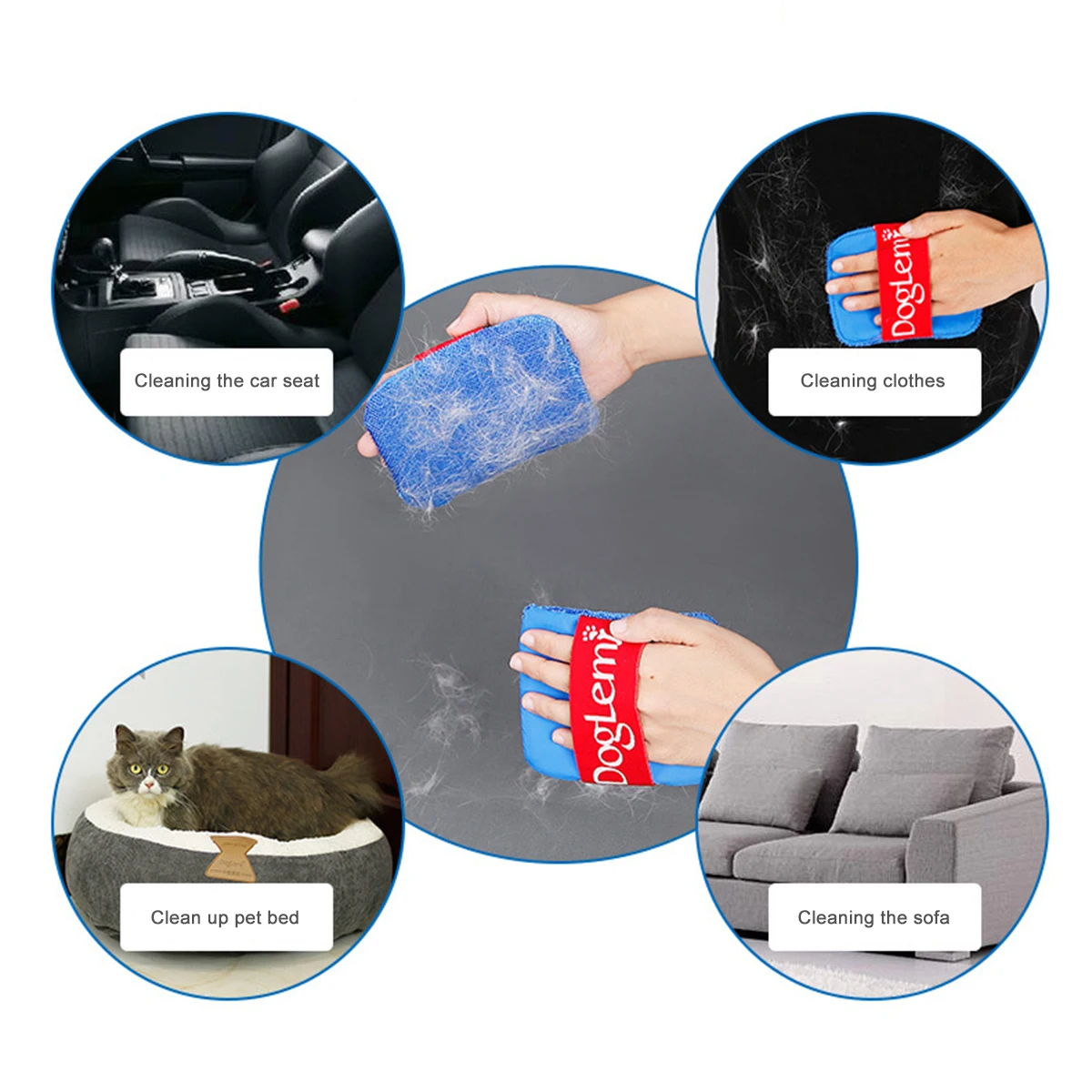 2pcs Pet Dog Cat Hair Remover Cleaner Cars Furniture Carpet Clothes Sofa Cleaning Brush | Дом и сад