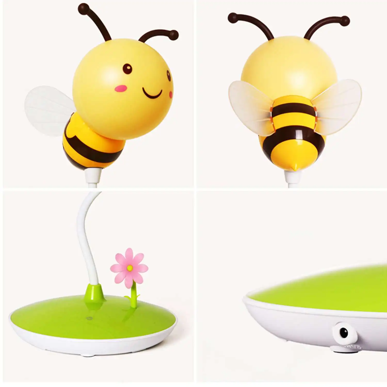 USB зарядка LED пчела ночник 5 в трогательная Настольная лампа с регулируемой