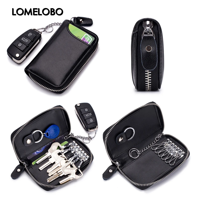 Lomelobo кошелек для ключей из спилковой кожи унисекс с узором Личи женский