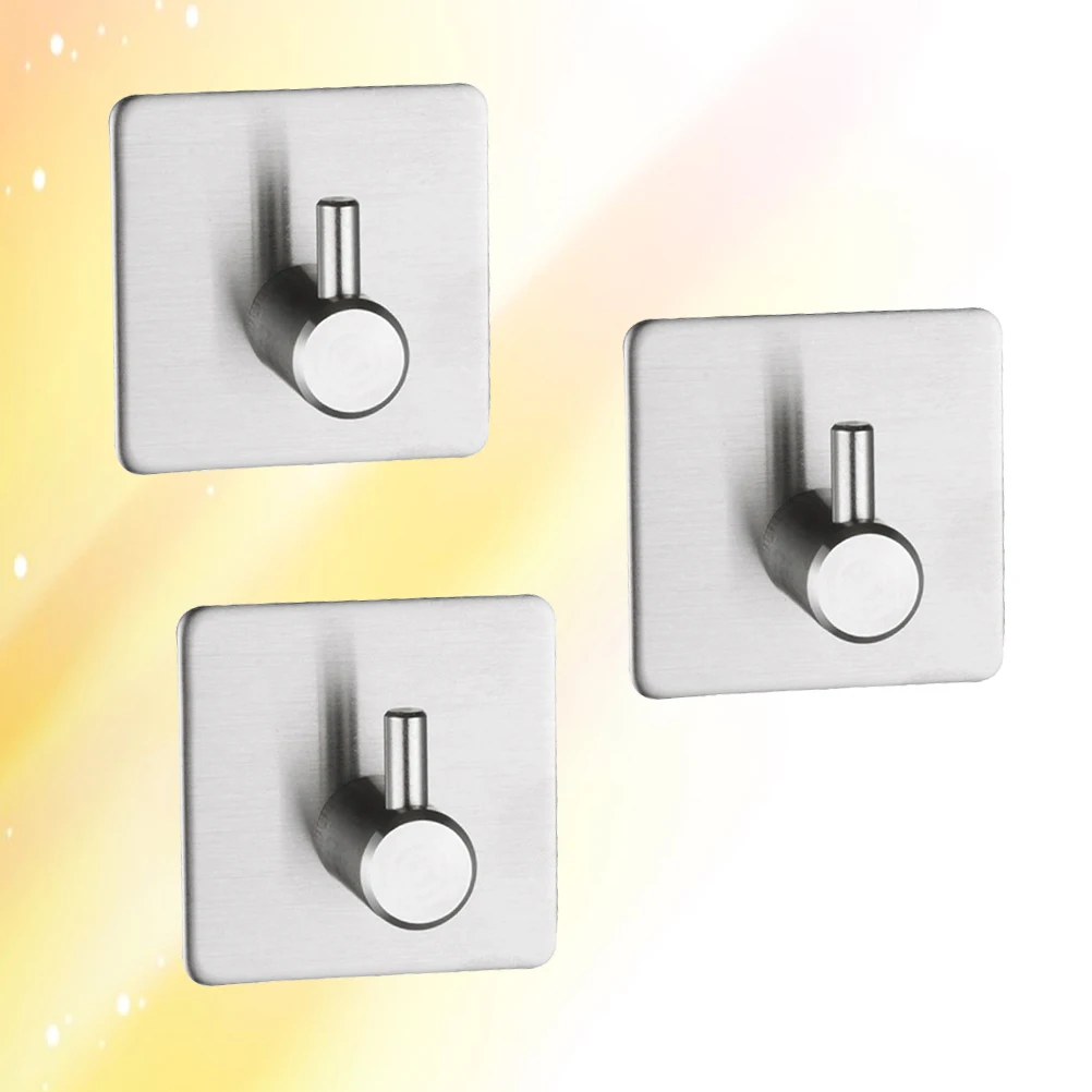 

4PCS Stainless Steel Hooks Adhesive Hook Door Hanger for Bathroom Kitchen