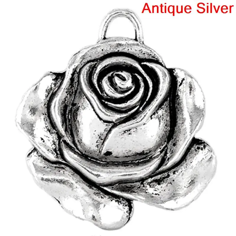 

DoreenBeads амулет кулоны розы Серебряный Цвет 3,6x3,3 см, 10 шт. (B22364), yiwu