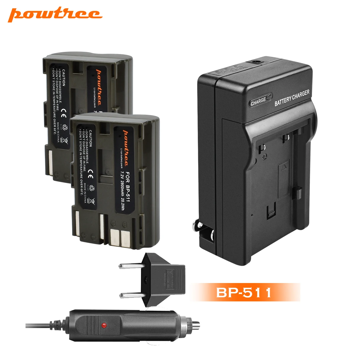 Powtree 2800 мАч BP 511 BP511 511A батарея + зарядное устройство для Canon G6 G5 G3 G2 G1 EOS 300D 50D 40D 30D 20D 5D