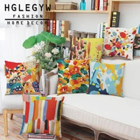 modern abstract painting pillow case throw pillowcase cotton linen printed pillow covers for office home textile