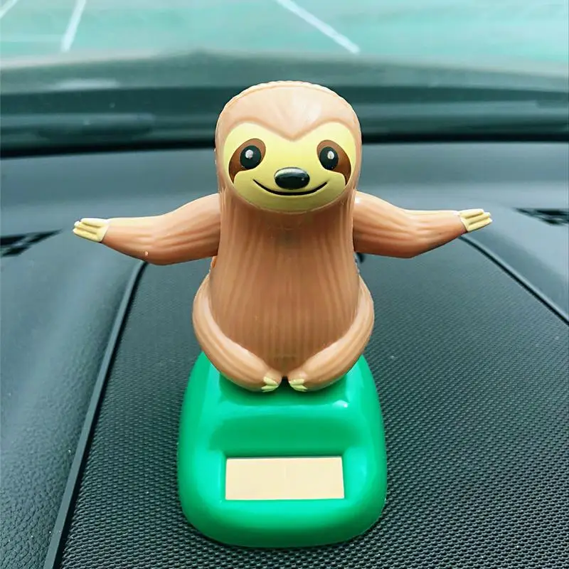 Auto Solar Powered Car Decoration Sheep Sloth Toy Cartoon Head Shaking Doll Innovative Halloween Gift Ornament Accessories | Автомобили и