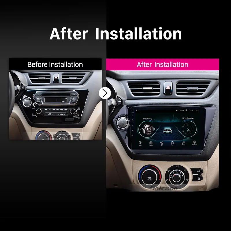 Головное устройство Seicane 2Din 9 &quot Android 8 1 GPS для KIA K2 RIO 2011 2015 сенсорный экран 4 ядра Гб